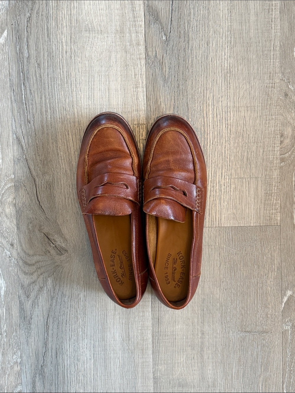 Kork-Ease Carlisle Leather Penny Loafers - Tan Rum - Size 9M